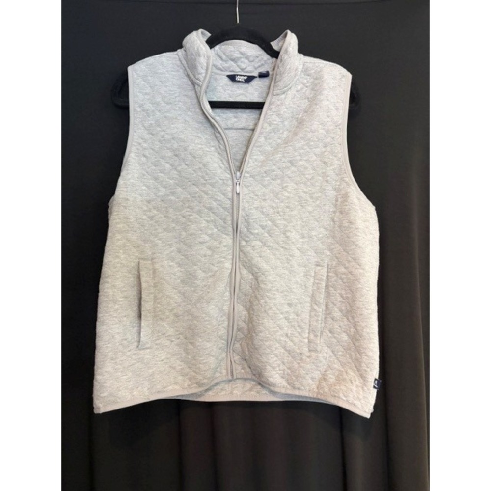 Women's Gray Lands End Quilted Vest Size L - Picture 1 of 5